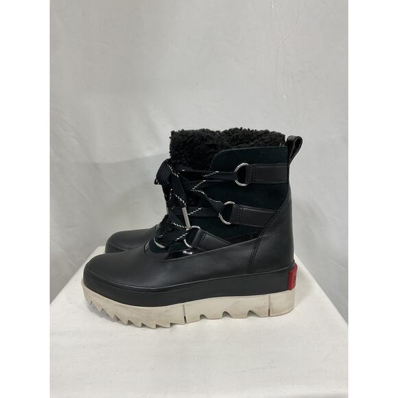 Sorel 'Joan Of Arctic' Black Leather Boots Size 8 - Picture 3 of 6